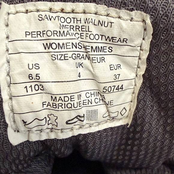 Merrill Sawtooth walnut performance footwear hiking boots women’s lace up 6.5 - Picture 3 of 10